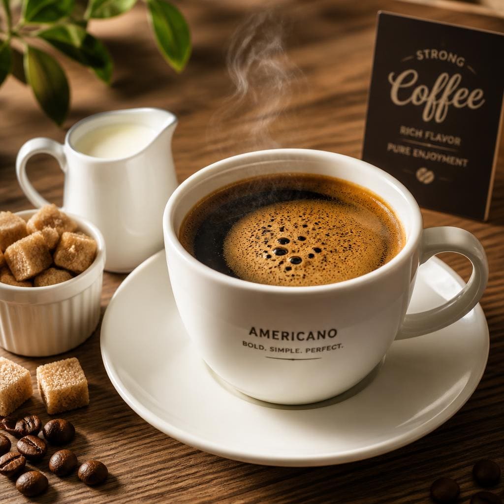 Americano Te Sate dengan rasa kopi hitam ringan dan aroma khas